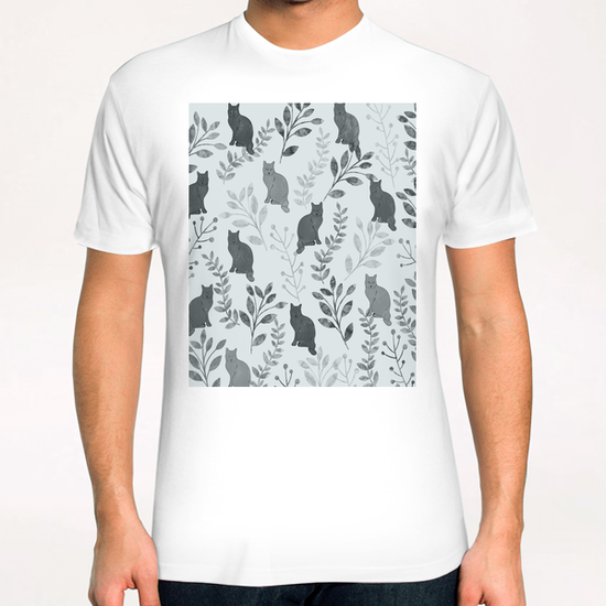 Floral and Cat X 0.3 T-Shirt by Amir Faysal