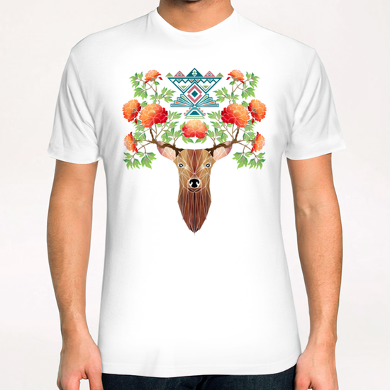 deer flowers T-Shirt by Manoou